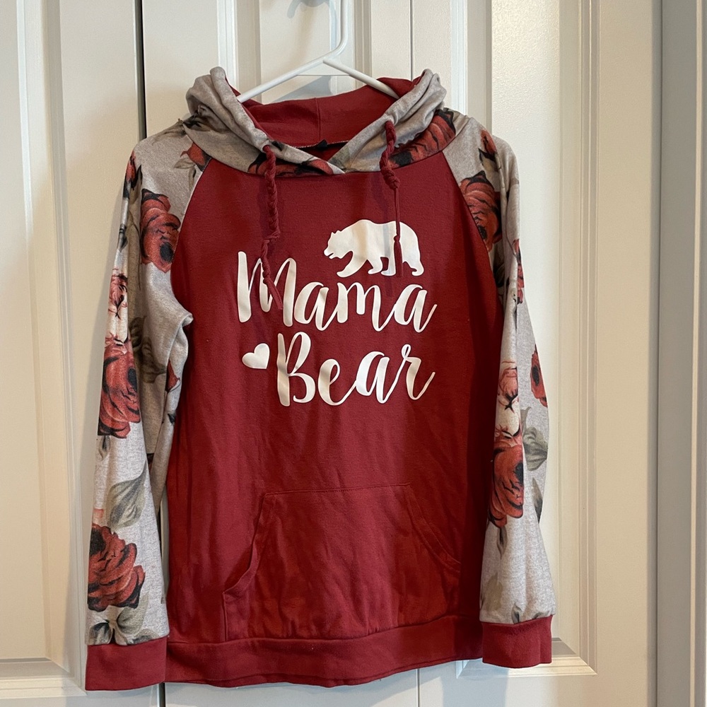 MAMA BEAR Floral Hoodie